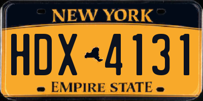 NY license plate HDX4131