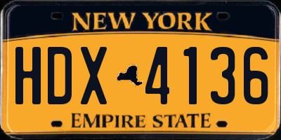 NY license plate HDX4136