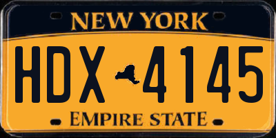 NY license plate HDX4145