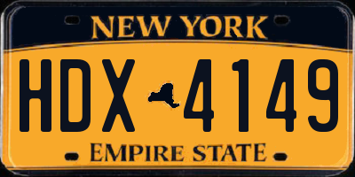NY license plate HDX4149