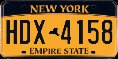NY license plate HDX4158