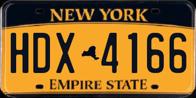 NY license plate HDX4166