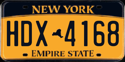 NY license plate HDX4168