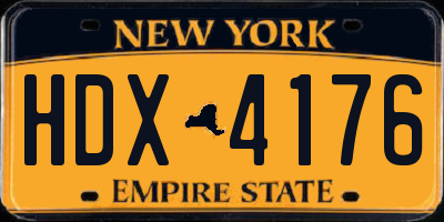 NY license plate HDX4176