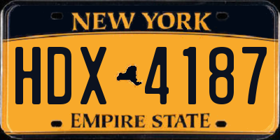 NY license plate HDX4187