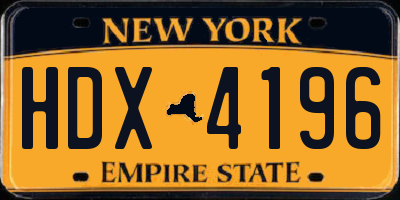 NY license plate HDX4196