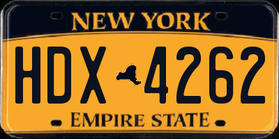 NY license plate HDX4262