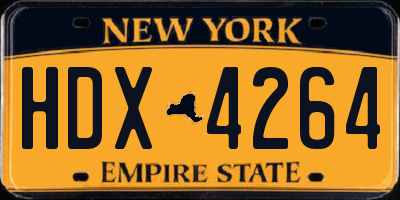 NY license plate HDX4264