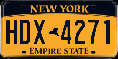 NY license plate HDX4271