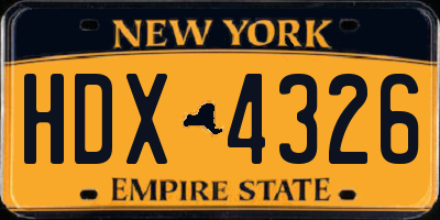NY license plate HDX4326
