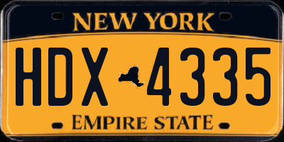 NY license plate HDX4335