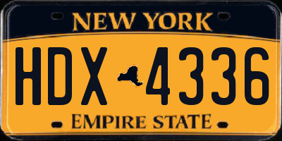 NY license plate HDX4336