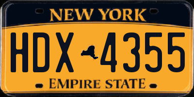 NY license plate HDX4355
