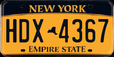 NY license plate HDX4367