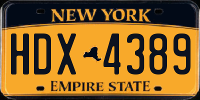 NY license plate HDX4389
