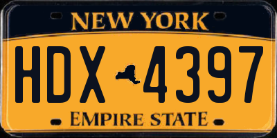 NY license plate HDX4397