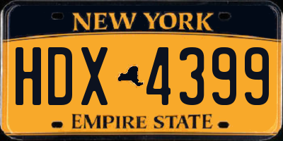 NY license plate HDX4399