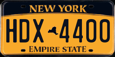 NY license plate HDX4400