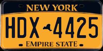 NY license plate HDX4425