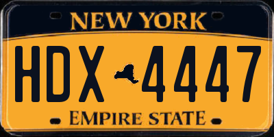 NY license plate HDX4447