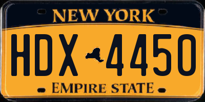 NY license plate HDX4450