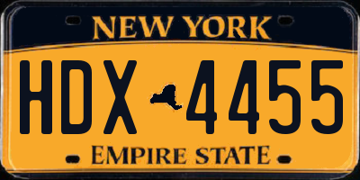 NY license plate HDX4455
