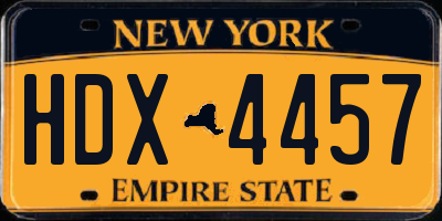 NY license plate HDX4457