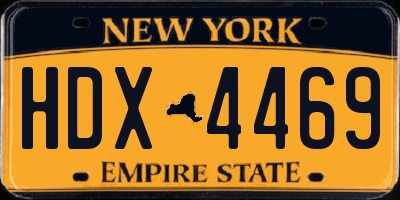 NY license plate HDX4469