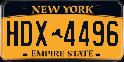 NY license plate HDX4496