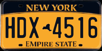 NY license plate HDX4516