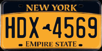 NY license plate HDX4569
