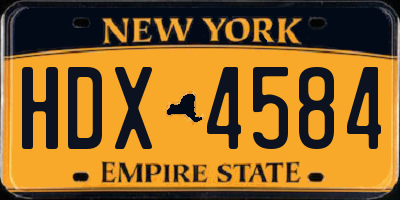 NY license plate HDX4584