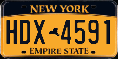 NY license plate HDX4591