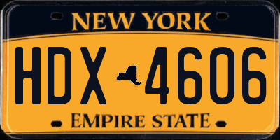 NY license plate HDX4606