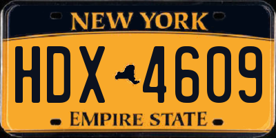 NY license plate HDX4609