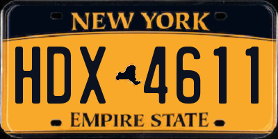 NY license plate HDX4611