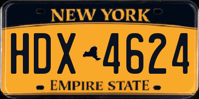 NY license plate HDX4624