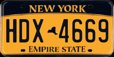 NY license plate HDX4669