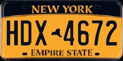 NY license plate HDX4672