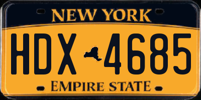 NY license plate HDX4685