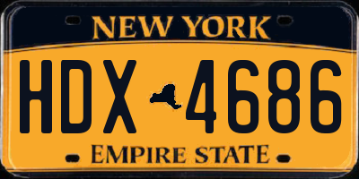 NY license plate HDX4686
