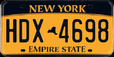 NY license plate HDX4698
