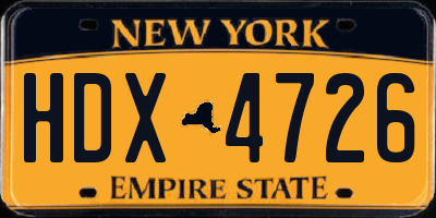 NY license plate HDX4726