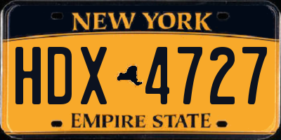 NY license plate HDX4727