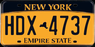 NY license plate HDX4737
