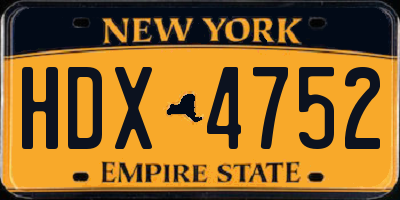 NY license plate HDX4752