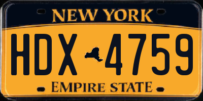 NY license plate HDX4759