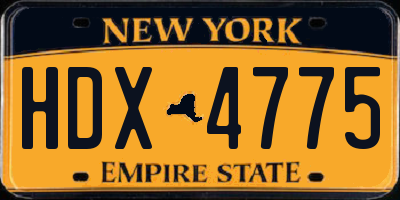 NY license plate HDX4775