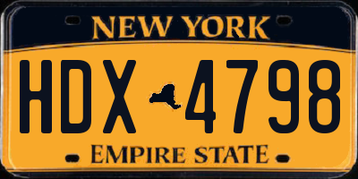 NY license plate HDX4798