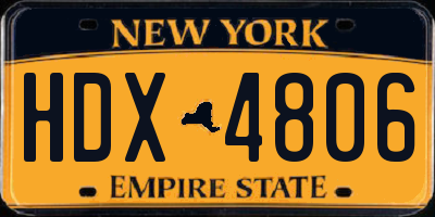 NY license plate HDX4806